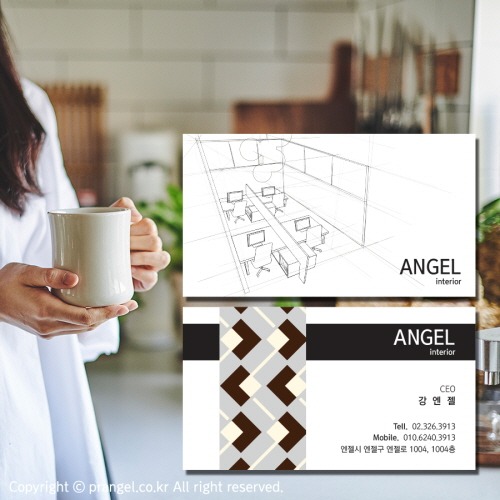 #브라운 Angel Interior [인테리어 명함]피알엔젤(PRangel)